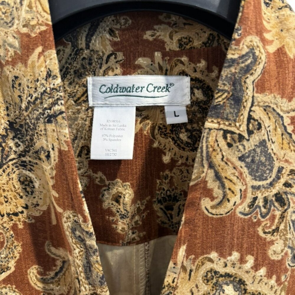 Coldwater Creek Boho Paisley Tapestry Jacketโ | Size L Boho Fallcore Cottagecore - Picture 3 of 4